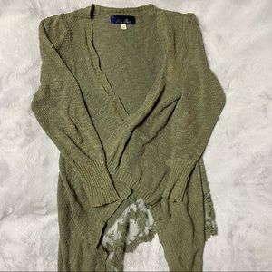 Women’s Blue Rain olive green cardigan